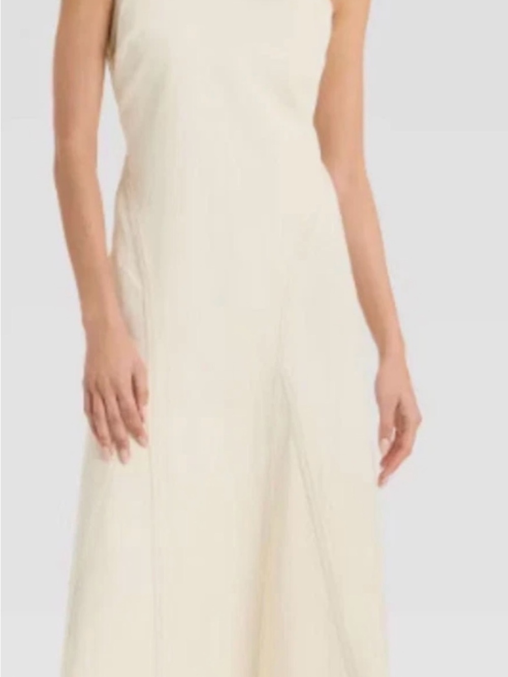 Future Collective Women's Racerback Denim Midi A-Line Dress white